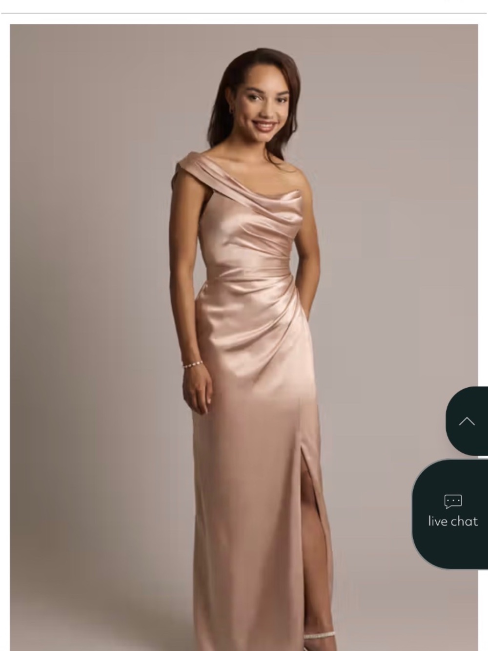 David's bridal sand colored bridesmaid dress